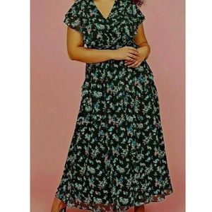 Lane Bryant Blue Floral Dress 22/24